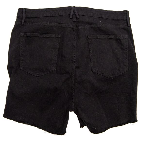 Good American Black Cut Off Jean Shorts Plus Size 24 - Picture 2 of 11